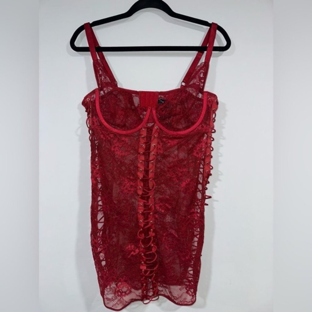 SOLD NWT -Laced Up Lace Chemise and Underwear - Picture 3 of 8